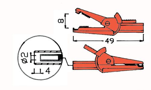 Minikrokodillenæb - 5002, sort, 2mm