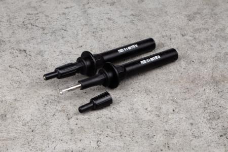 Prøvepind 490 med 10A sikring og glidekappe, sort