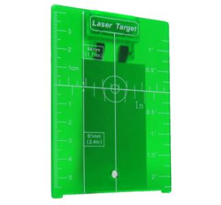 Målplade, grøn, for Linjelaser, forøger synlighed